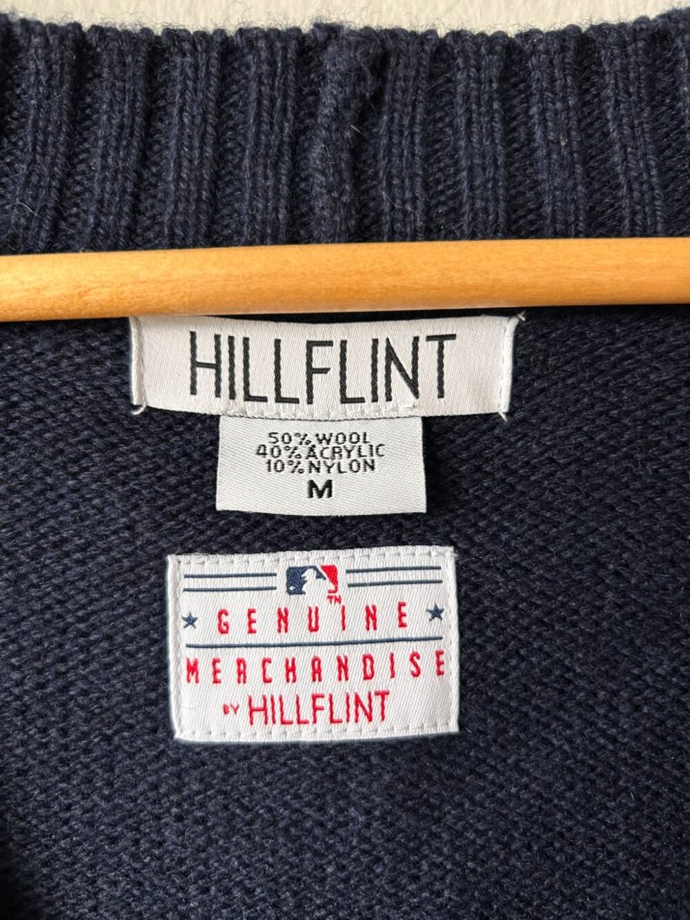 Hillflint Boston Red Sox Cardigan Sweater Navy Red Wool Blend Unisex M MLB - Picture 3 of 8